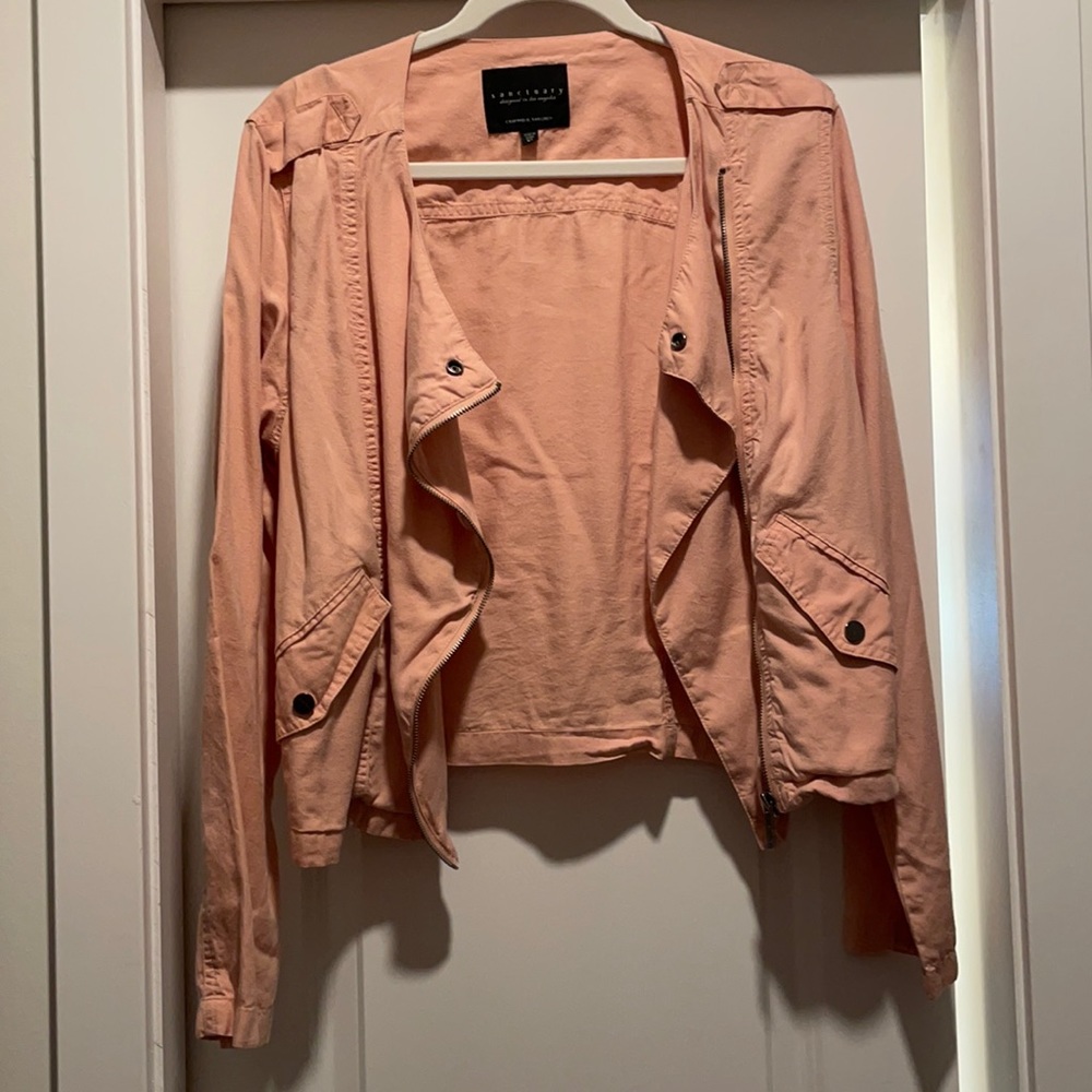 Sanctuary Linen Blend Moto Jacket
